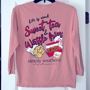 Simply Southern, sweet tea and waffle fries, youth medium